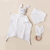 Muslin Wooden Ring Teething Set - Organic Cotton Baby Toy