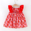 Fly Sleeve Floral  Dress W Bag