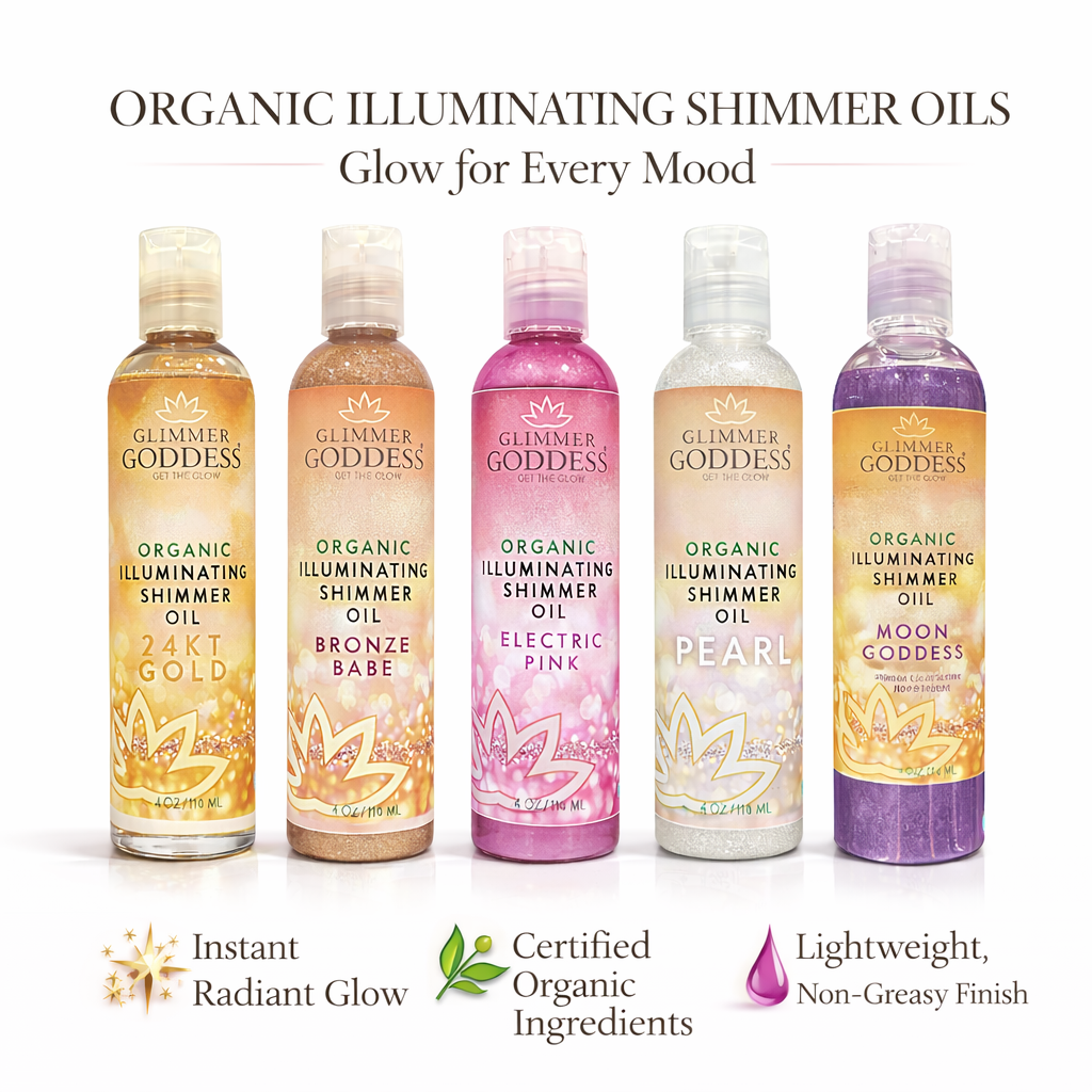 Organic Illuminating Shimmer Body & Face Oil – Radiant Glow and Hydration