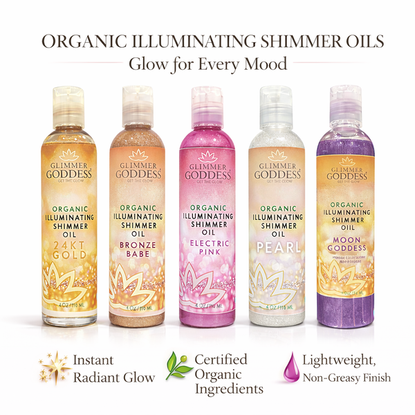 Organic Illuminating Shimmer Body & Face Oil – Radiant Glow and Hydration