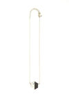 Short black hexagon necklace displayed flat, showing 16-inch chain with 3-inch extender