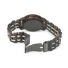 Joycoast Silver Fox wooden chronograph watch featuring a dark sandalwood band and 45mm case