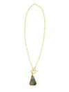 Raw labradorite triangle necklace by Fair Anita, handcrafted fair trade jewellery from India