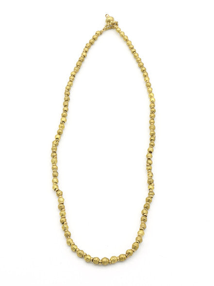 Ethically made recycled brass short necklace worn at collarbone – Fair Anita Simplicity Necklace