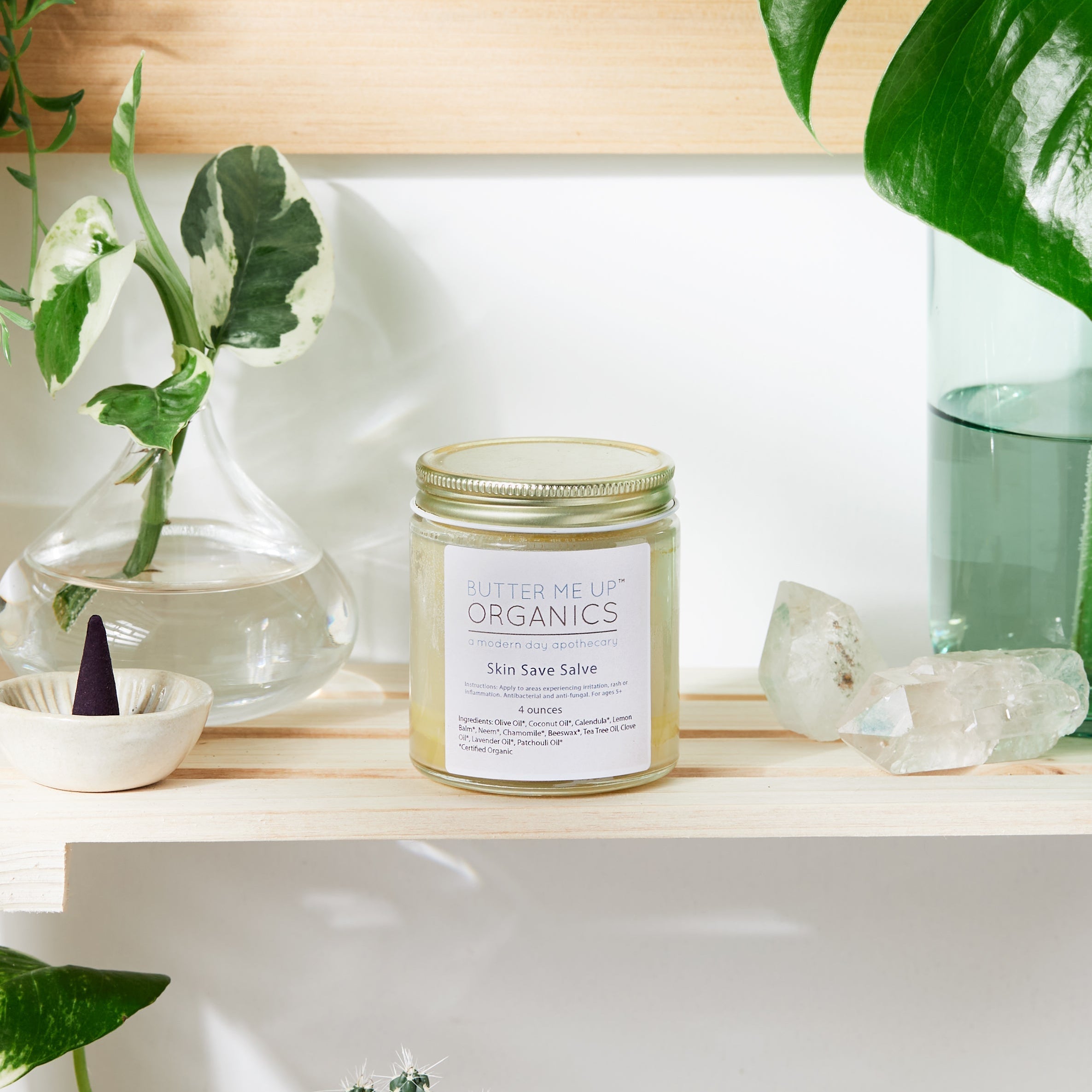 Butter Me Up Organics Skin Save Salve organic antifungal herbal balm in a small tin