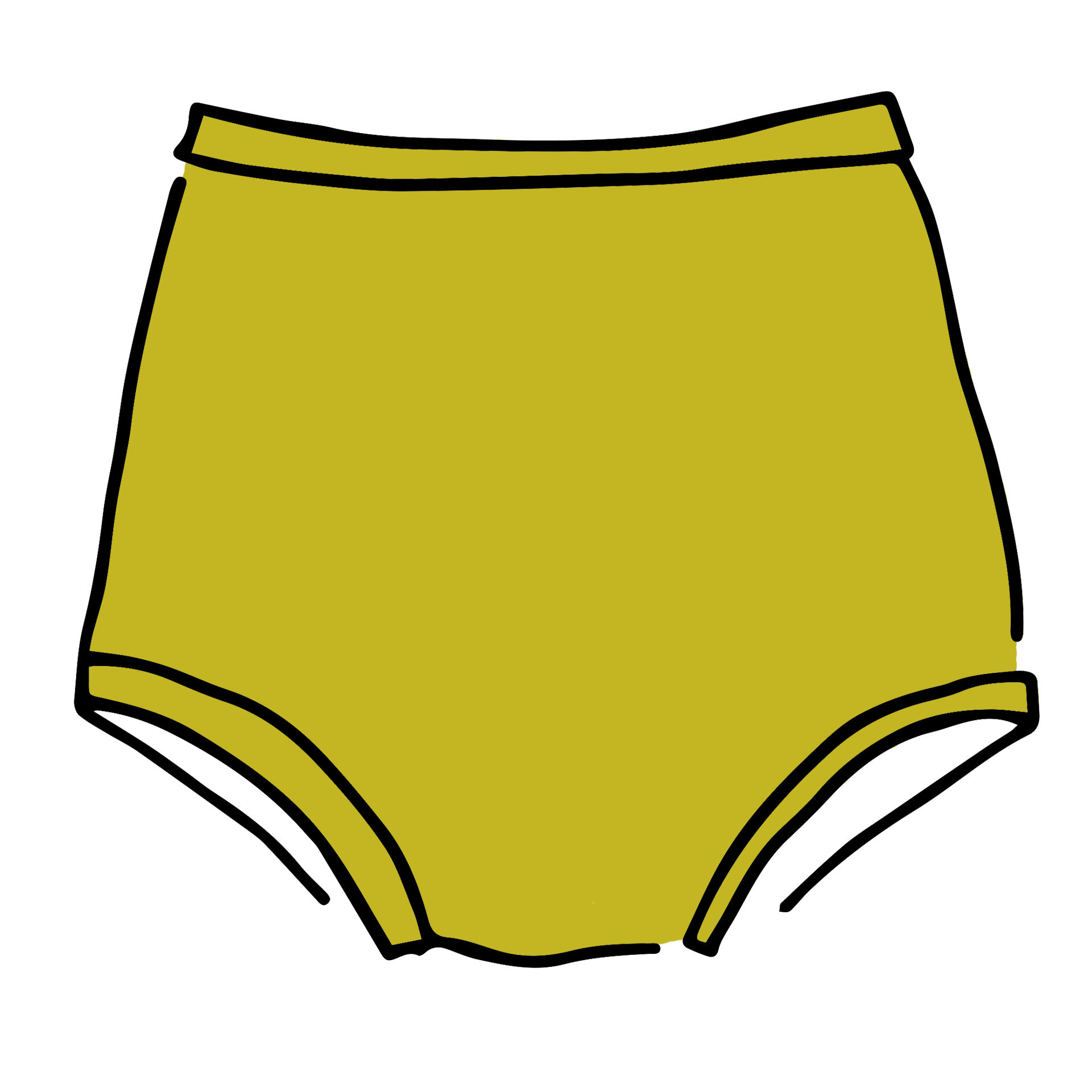 Thunderpants Sky Rise underwear in Star Fruit yellow chartreuse, front product view