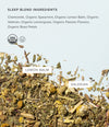 Art of Tea Sleep Blend loose leaf herbs close-up showing botanical blend