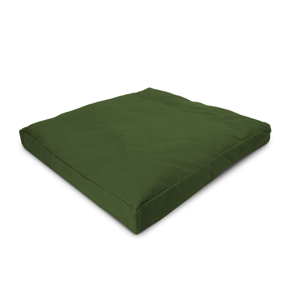 Green cushion on a white background
