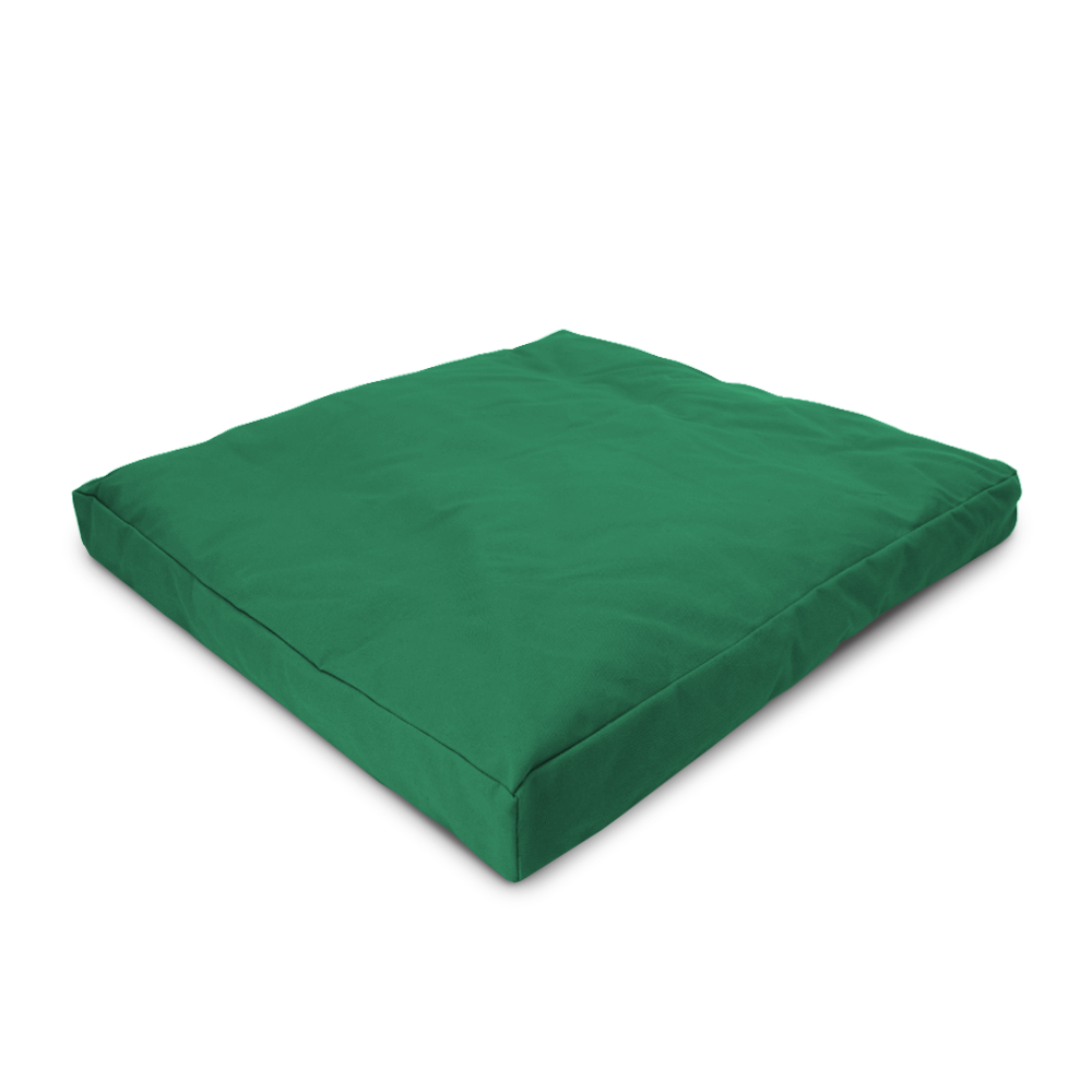 Green cushion on a white background