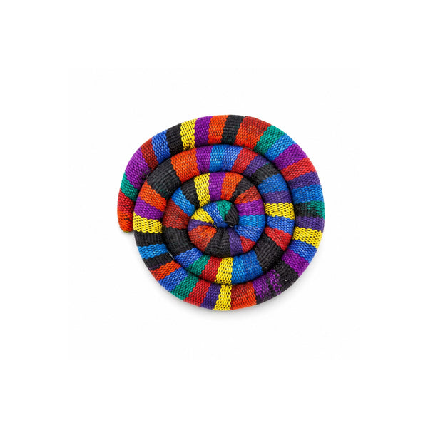 Small Spiral Spiced Trivet – Handwoven Guatemalan Cotton Mug Warmer