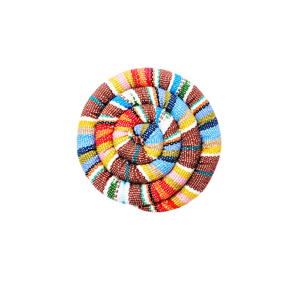 Small Spiral Spiced Trivet – Handwoven Guatemalan Cotton Mug Warmer