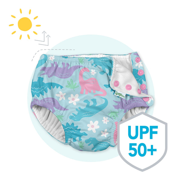 Comfy, leakproof fun awaits! The Snap Reusable Swim Diaper offers UPF 50+ sun protection, secure fit, & machine washable convenience. Shop worry-free swimming now!