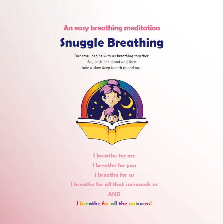 Snuggle Breathing Meditation page inside The Unicorn Who Found Her Magic – calming bedtime exercise for kids ages 3–8
