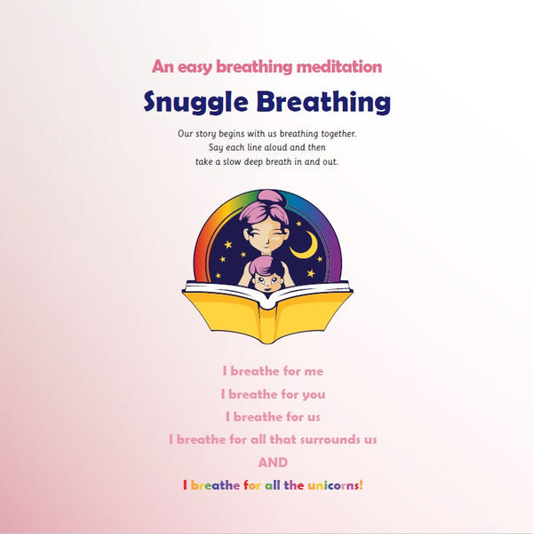 Snuggle Breathing Meditation page inside The Unicorn Who Found Her Magic – calming bedtime exercise for kids ages 3–8