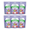 Four packages of 'LooLuv' organic gummy treats on a white background