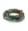 Southwest Flair Elastic Bracelet Set with terracotta and turquoise beads by Fair Anita