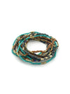 Fair Anita Southwest Flair beaded bracelet set laid flat showing glass and recycled metal beads