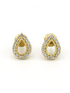 Fair Anita Sparkle Teardrop Stud Earrings in silver-toned recycled metal with sparkly stones
