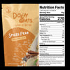 Dory Oats Spiced Pear overnight oats package with nutrition facts label.