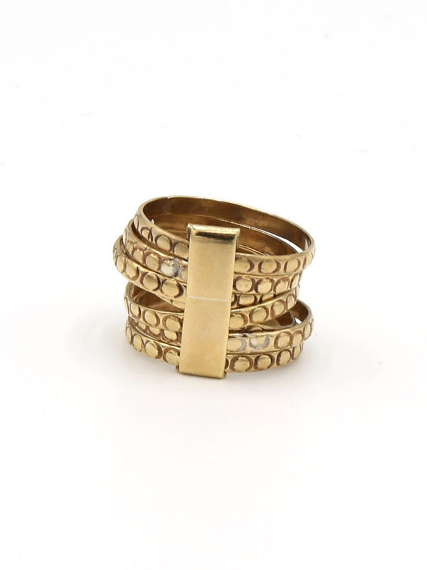 Stacked Armor Statement Ring | Recycled Brass | Fair Anita