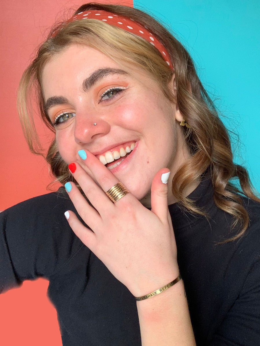 Stacked Armor Statement Ring | Recycled Brass | Fair Anita