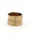 Fair Anita Stacked Armor Statement Ring with sketch etching design in recycled brass