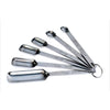 Set of 6 stainless steel measuring spoons nested together