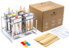 Ecozoi ice cream pop maker with popsicle sticks and colorful buttons next to a cardboard box.