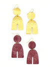 Fair Anita Statement Arch Earrings in a bold colourway, ethically handcrafted geometric U-shape dangle earrings