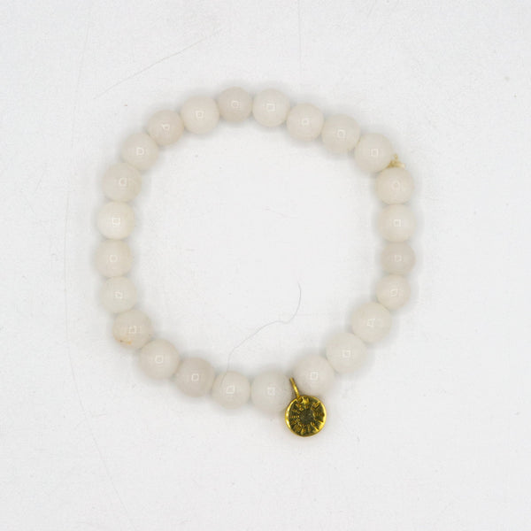 White Agate Elastic Bracelet – Fair Trade Stone Jewellery by Fair Anita
