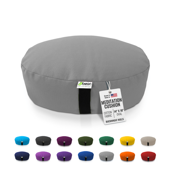 Zafu Meditation Cushion – Organic Buckwheat Hull Filling, Cotton, Made in USA