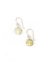 Rutilated quartz striation drop earrings with golden needle inclusions by Fair Anita