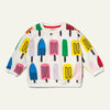 Sweatshirt with colorful ice cream pattern on a white background