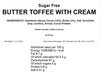 Closeup of Andy Anand sugar free butter toffee with cream, stevia sweetened and gluten free