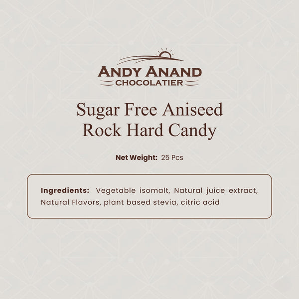 Andy Anand Sugar Free Aniseed Rock Hard Candy – Copper Kettle Boiled, Aspartame Free, Non-GMO, Gluten Free, Keto
