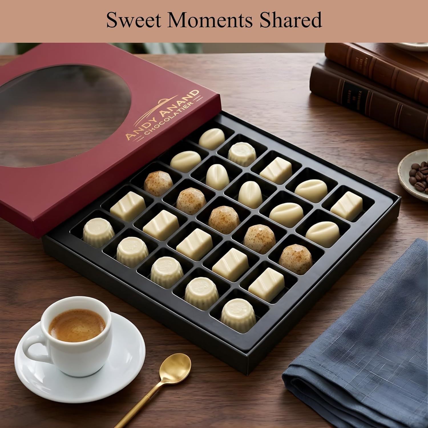 Andy Anand Belgian white chocolate truffles stevia sweetened no added sugar 10.5 oz box