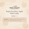 Ingredient label for Andy Anand Sugar Free Rosy Apple Hard Candy — gluten free and natural flavour