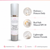 Glimmer Goddess organic daily moisturizer with features listed on a white background
