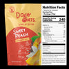 Doley Oats Sweet Peach overnight oats package with nutrition facts label