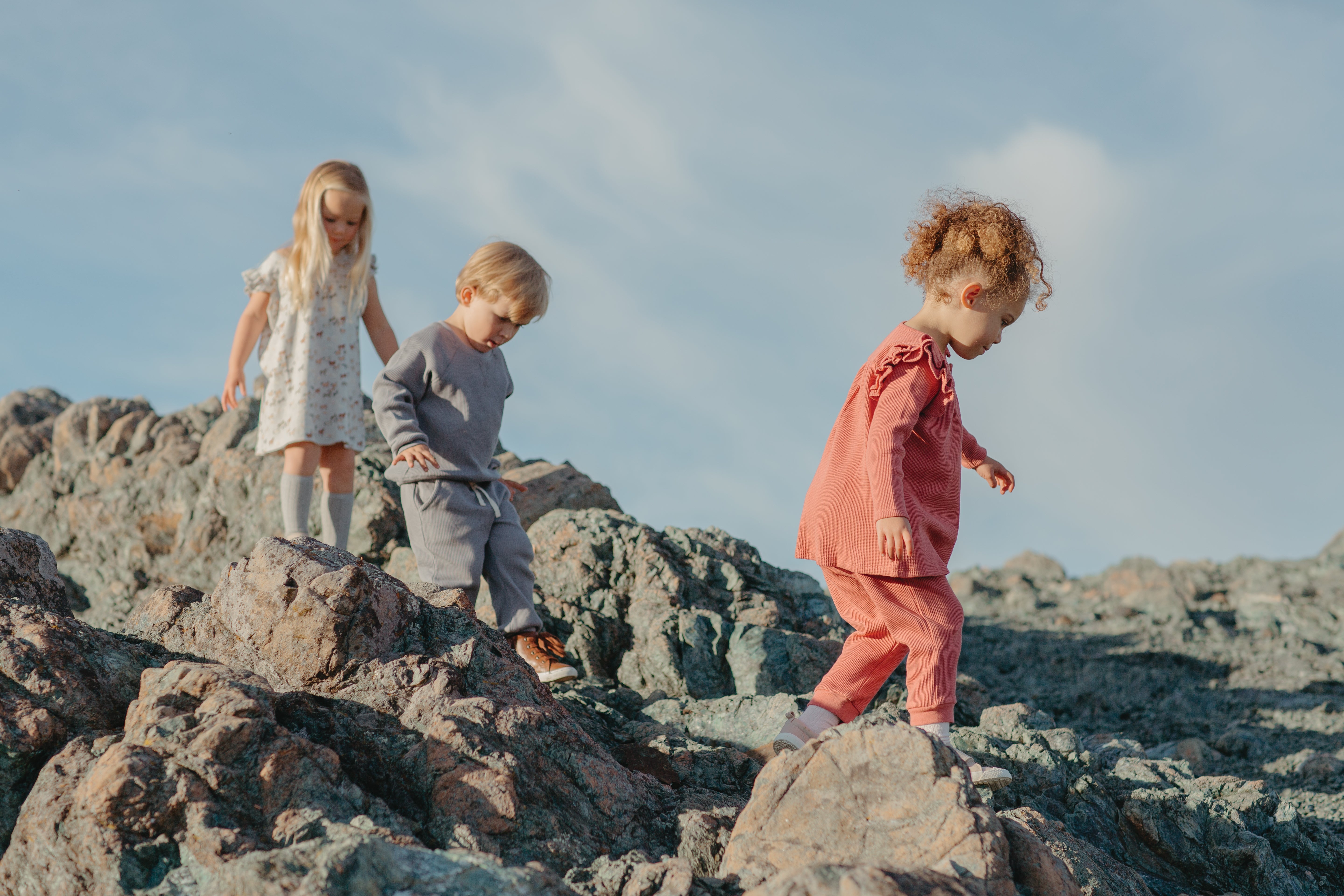 Waffle Long Sleeve Dress - Terra Cotta