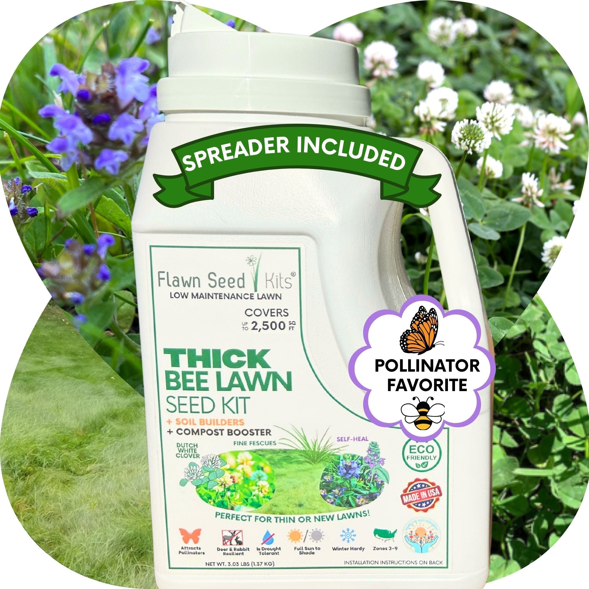 Thick Bee Lawn Seed Kit: Grow a Lush, Pollinator-Friendly Lawn