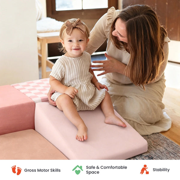 Violet Tiny Land PlayNest foam climbing blocks shown as a product photo
