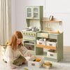 Tiny Land® Pretend Play Kitchen for Toddlers - Serenity Wooden Kitchen – Green