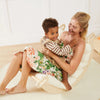 Tiny Land® Montessori climbing set configured as slide with eco-friendly padded play mat on hardwood floor