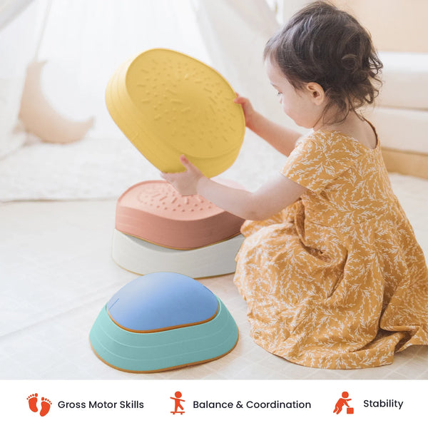 Tiny Land® Beach Vacation Stepping Stones – Kids Balance & Active Play Set