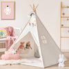 Children's play tent with toys and decorations in a room.