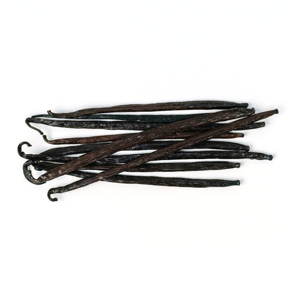 Vanilla beans on a white background