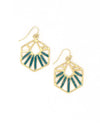 Teal and gold nickel-free starburst earrings by Fair Anita, ethically made in India