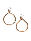 Terracotta hammered copper loop earrings handmade by Fair Anita women artisans in Peru
