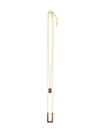Convertible double strand brass necklace styled as a single strand by Fair Anita